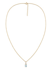 Natural Aquamarine Solitaire Gold Necklace