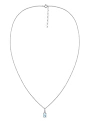 Natural Aquamarine Solitaire Gold Necklace