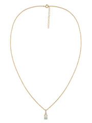 Natural Ethiopian Opal Solitaire Gold Necklace