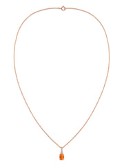 Fire Opal Oval Gold Pendant with Sparkling Diamonds