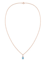 Blue Topaz Oval Gold Pendant with Sparkling Diamonds