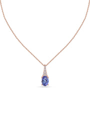 Tanzanite Oval Gold Pendant with Sparkling Diamonds