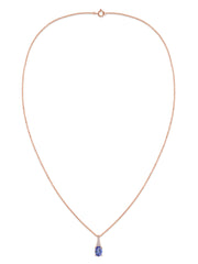 Tanzanite Oval Gold Pendant with Sparkling Diamonds