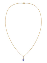 Tanzanite Oval Gold Pendant with Sparkling Diamonds