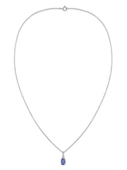 Tanzanite Oval Gold Pendant with Sparkling Diamonds