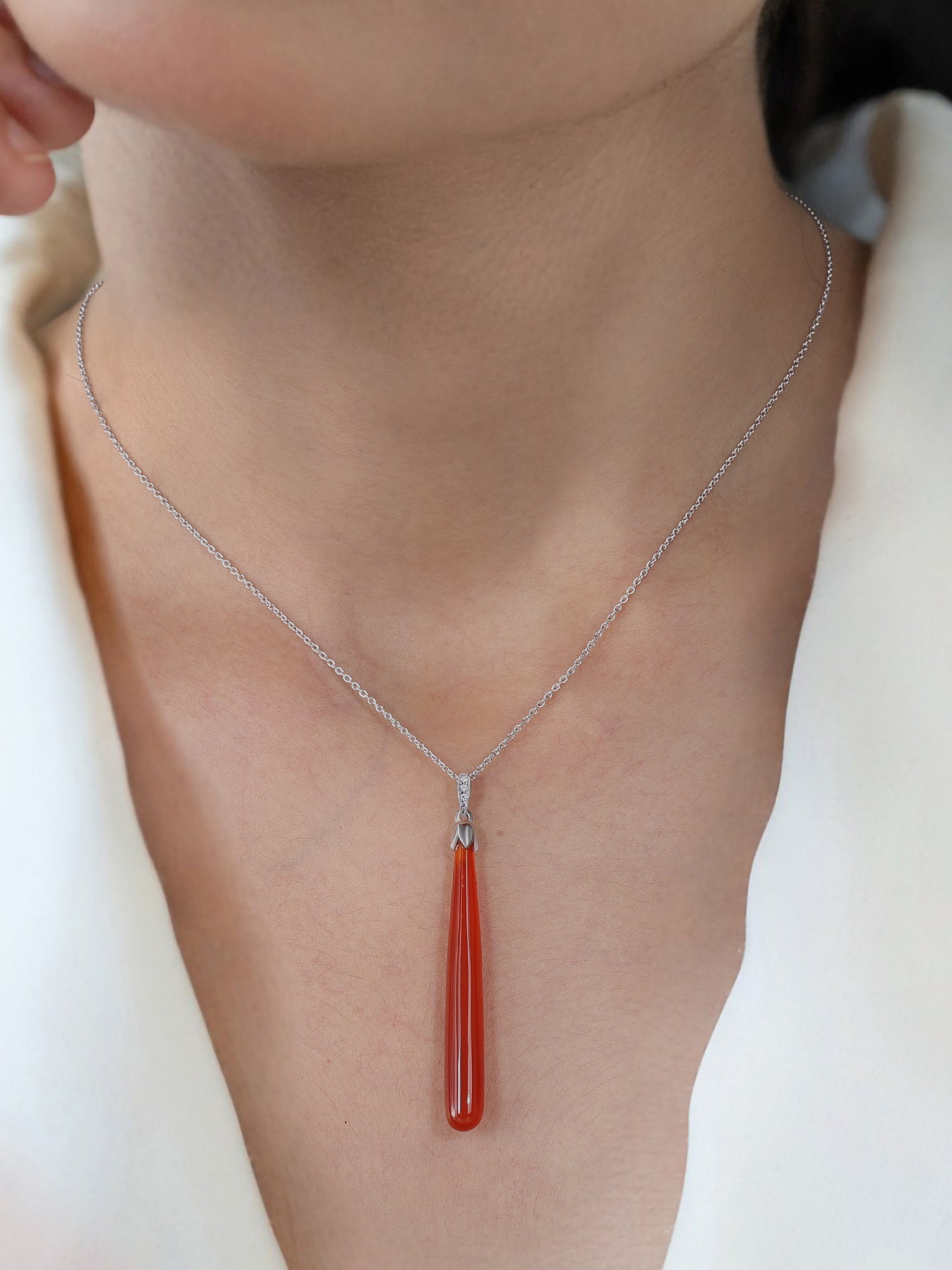 Red Onyx Drop Pendant