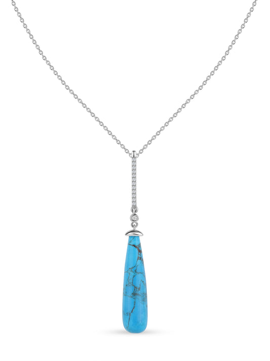 Natural Turquoise Healing Drop Pendant With Chain
