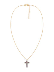 Radiant Faith Rainbow Topaz Silver Cross Pendant