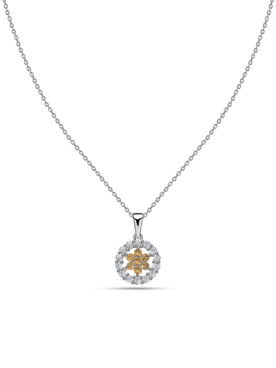 Golden Glow Citrine Silver Pendant