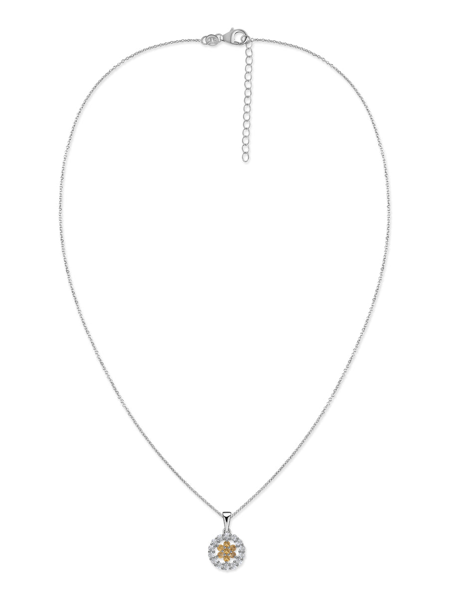 Golden Glow Citrine Silver Pendant