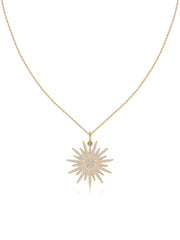 Celestial Blaze Lab Grown Diamond Gold Sunburst Pendant