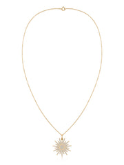 Celestial Blaze Lab Grown Diamond Gold Sunburst Pendant