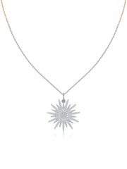 Celestial Blaze Lab Grown Diamond Gold Sunburst Pendant