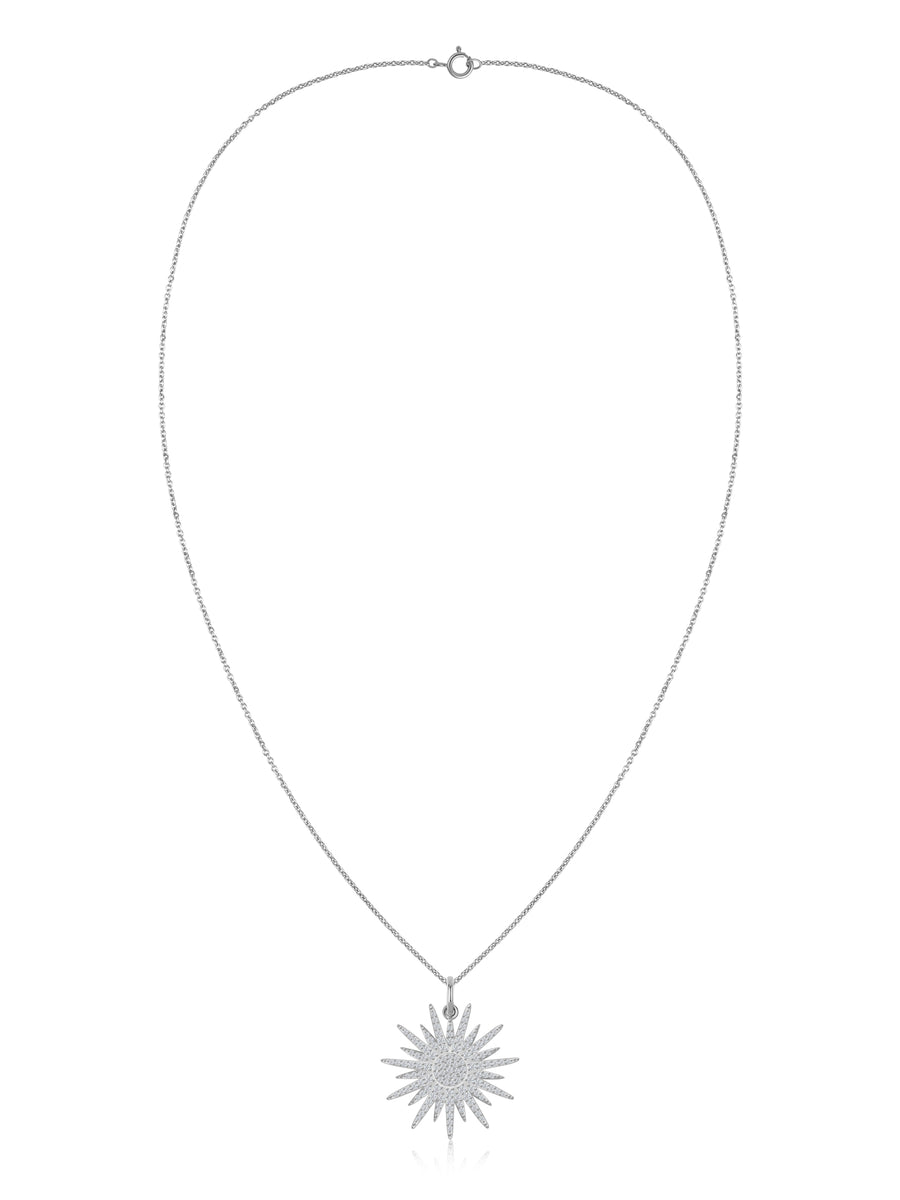 Celestial Blaze Lab Grown Diamond Gold Sunburst Pendant