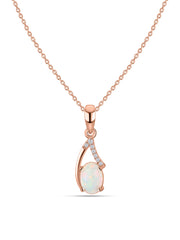 Ethiopian Opal Drop Gold Pendant with Chain