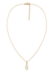 Ethiopian Opal Drop Gold Pendant with Chain