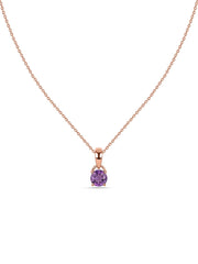 Classic Natural Amethyst Gold Pendant with chain