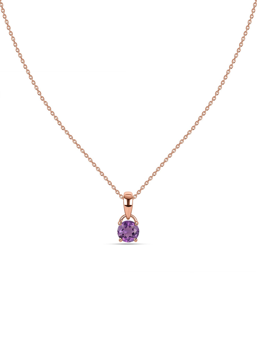 Classic Natural Amethyst Gold Pendant with chain