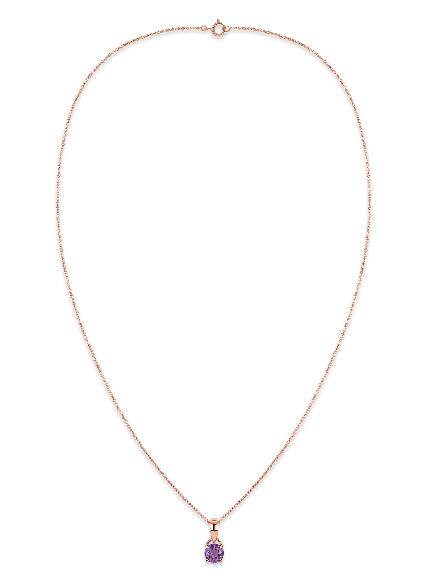 Classic Natural Amethyst Gold Pendant with chain