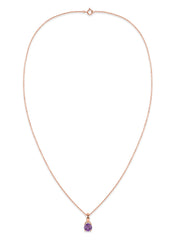 Classic Natural Amethyst Gold Pendant with chain