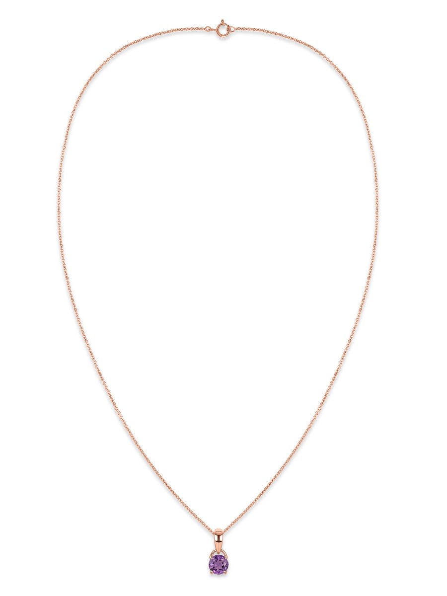 Classic Natural Amethyst Gold Pendant with chain