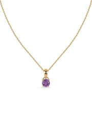Classic Natural Amethyst Gold Pendant with chain