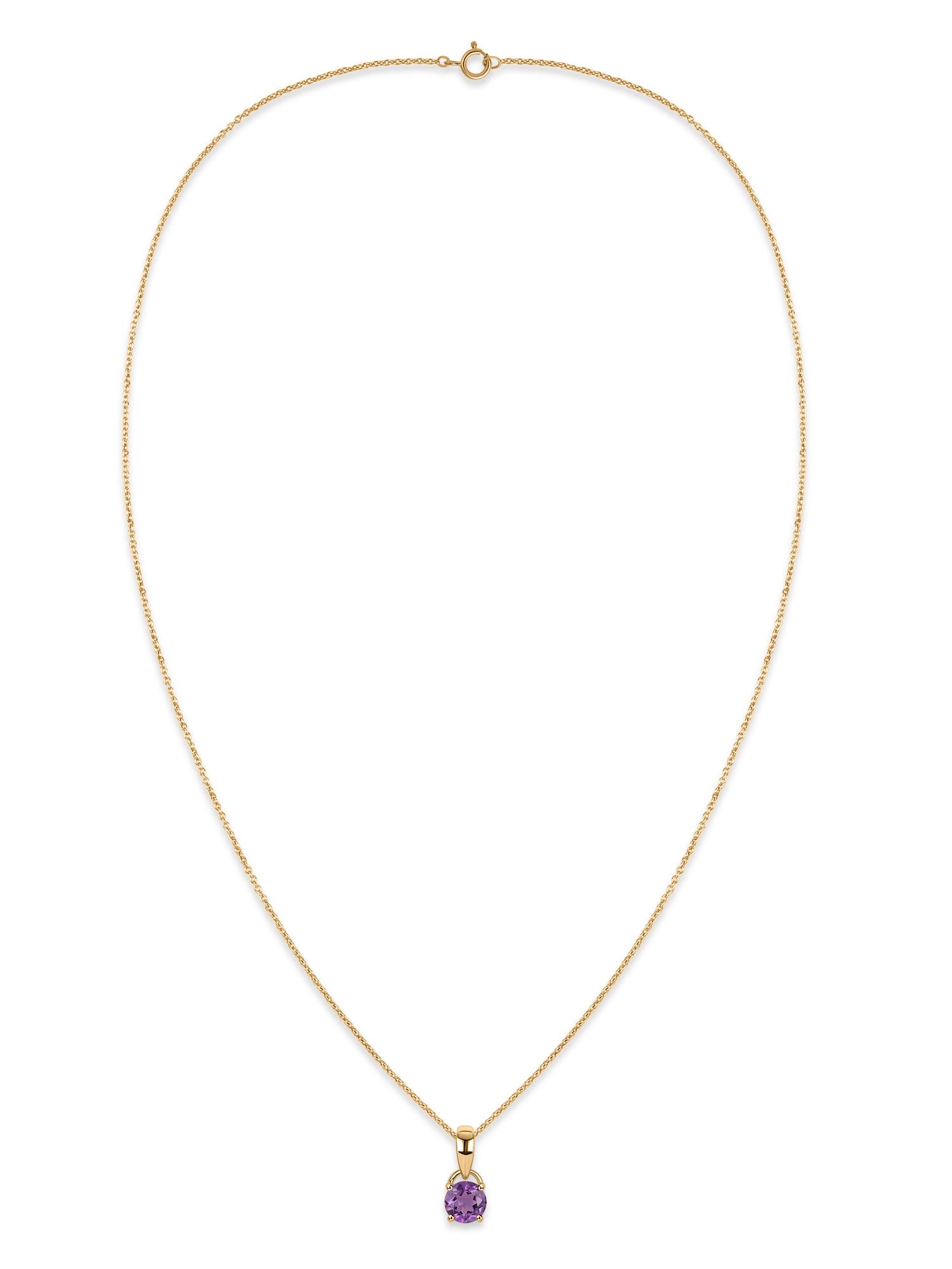 Classic Natural Amethyst Gold Pendant with chain