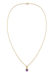 Classic Natural Amethyst Gold Pendant with chain