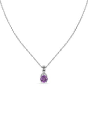 Classic Natural Amethyst Gold Pendant with chain