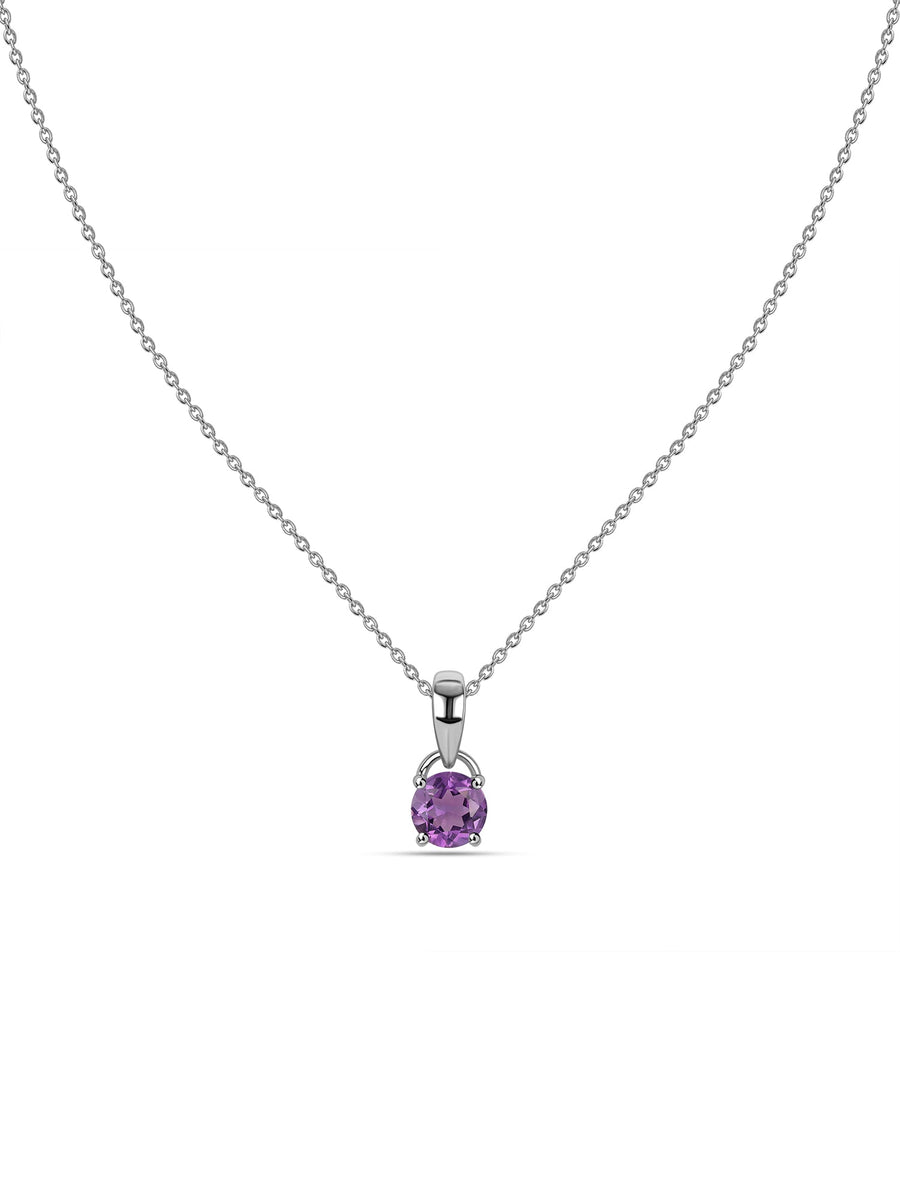Classic Natural Amethyst Gold Pendant with chain