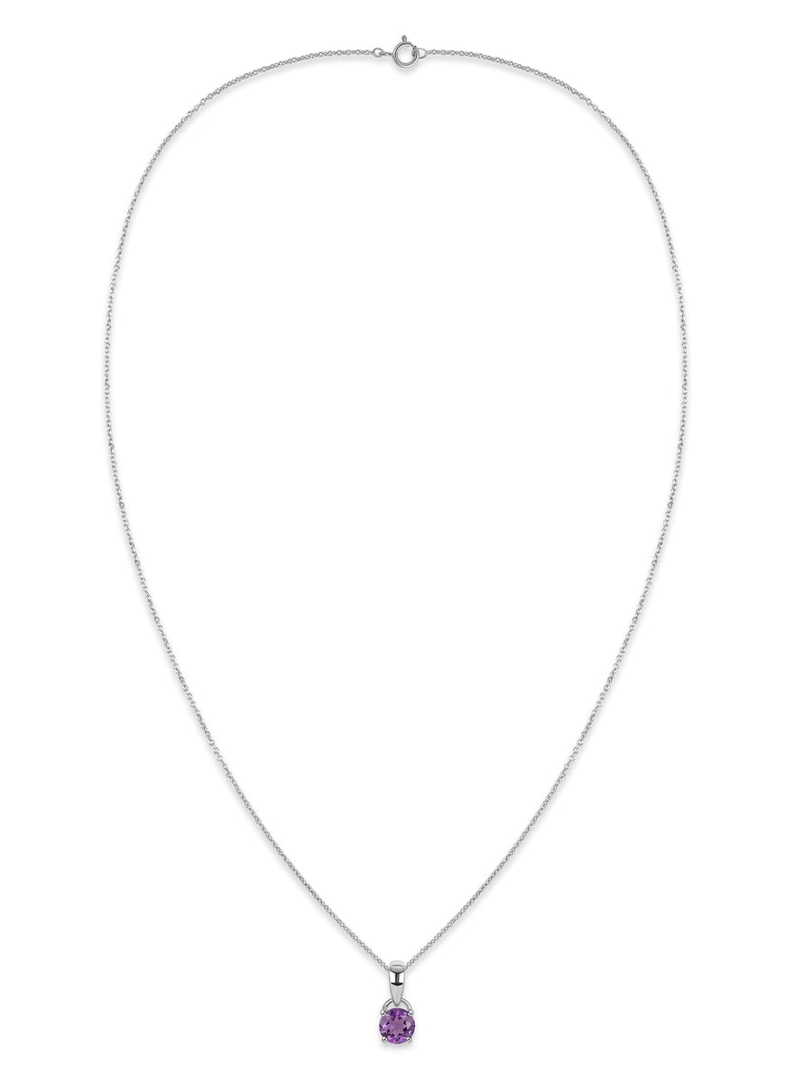 Classic Natural Amethyst Gold Pendant with chain