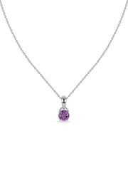 Mystic Charm Silver Amethyst Pendant Necklace