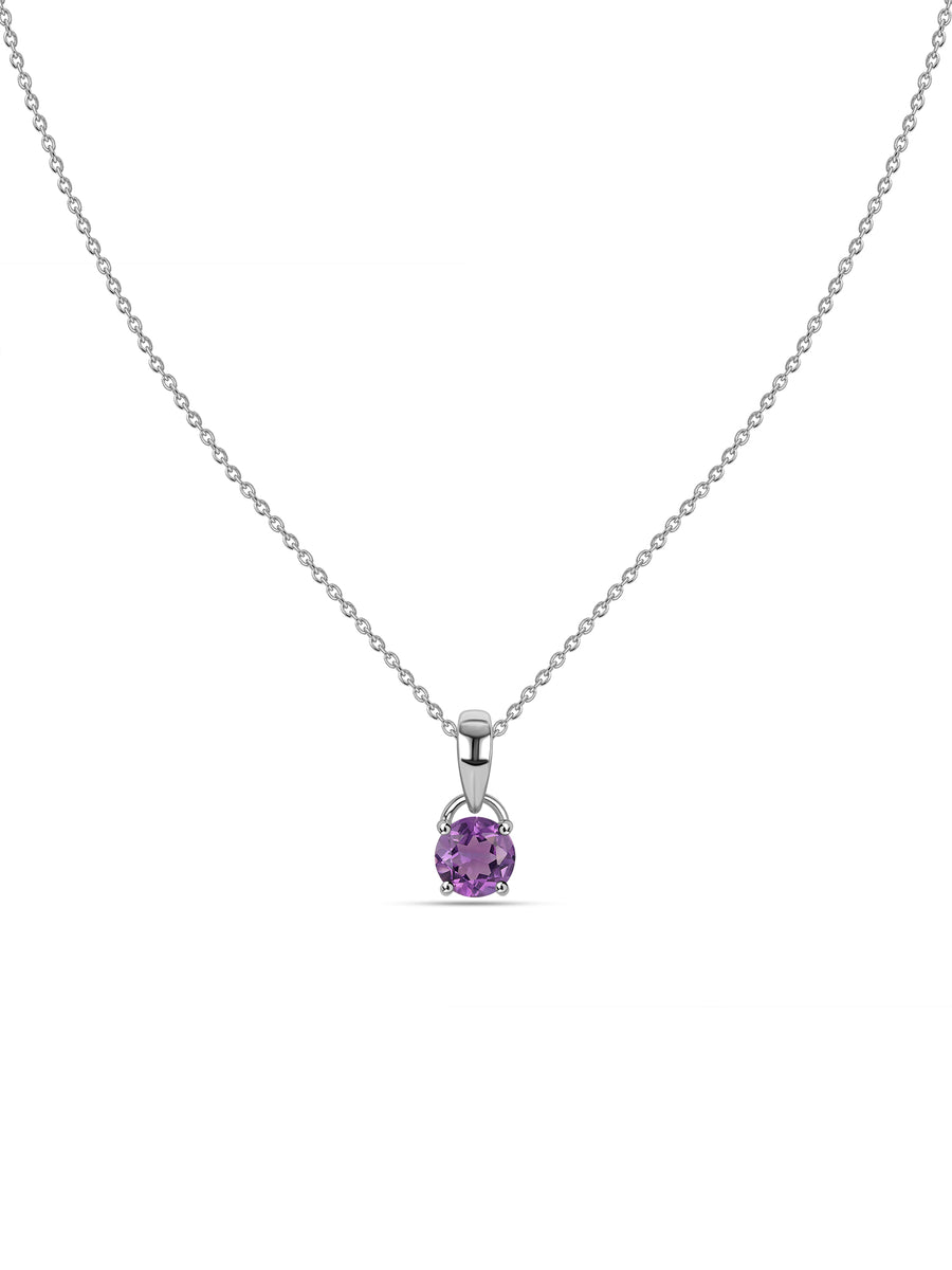 Mystic Charm Silver Amethyst Pendant Necklace