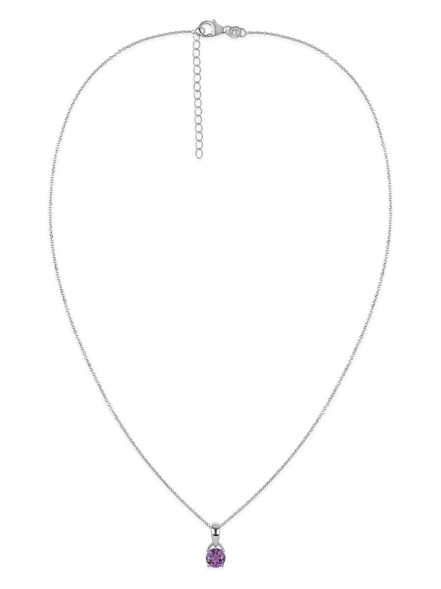 Mystic Charm Silver Amethyst Pendant Necklace