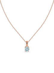 Classic Natural Aquamarine Gold Pendant with chain