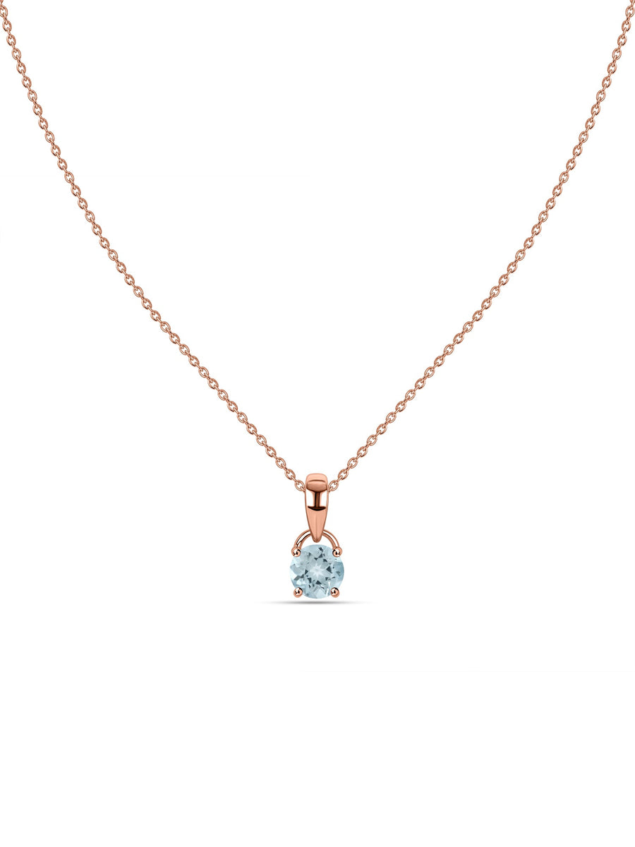 Classic Natural Aquamarine Gold Pendant with chain
