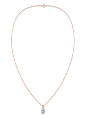 Classic Natural Aquamarine Gold Pendant with chain