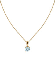 Classic Natural Aquamarine Gold Pendant with chain