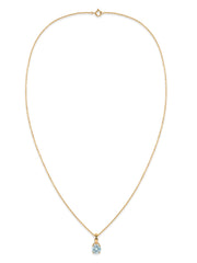 Classic Natural Aquamarine Gold Pendant with chain