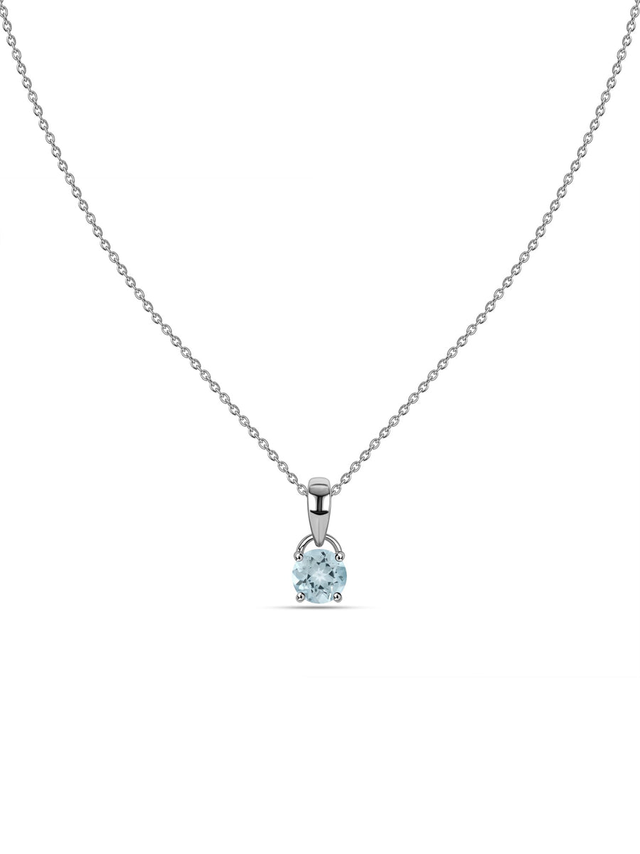 Classic Natural Aquamarine Gold Pendant with chain