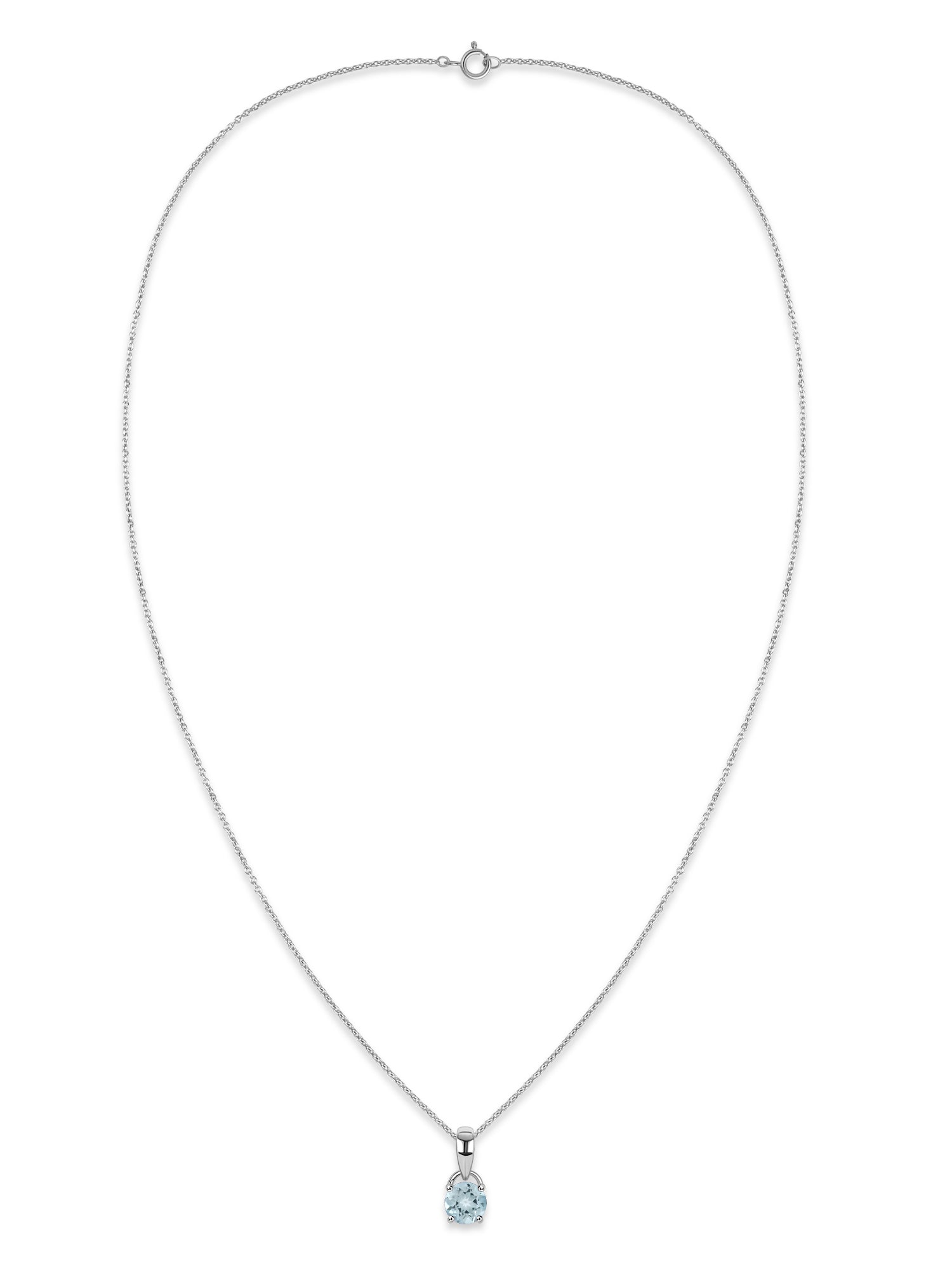 Classic Natural Aquamarine Gold Pendant with chain