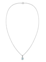 Classic Natural Aquamarine Gold Pendant with chain
