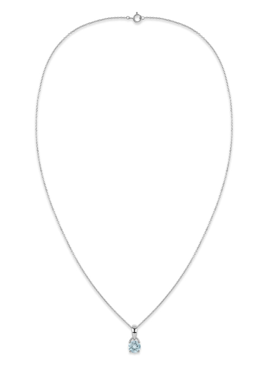 Classic Natural Aquamarine Gold Pendant with chain