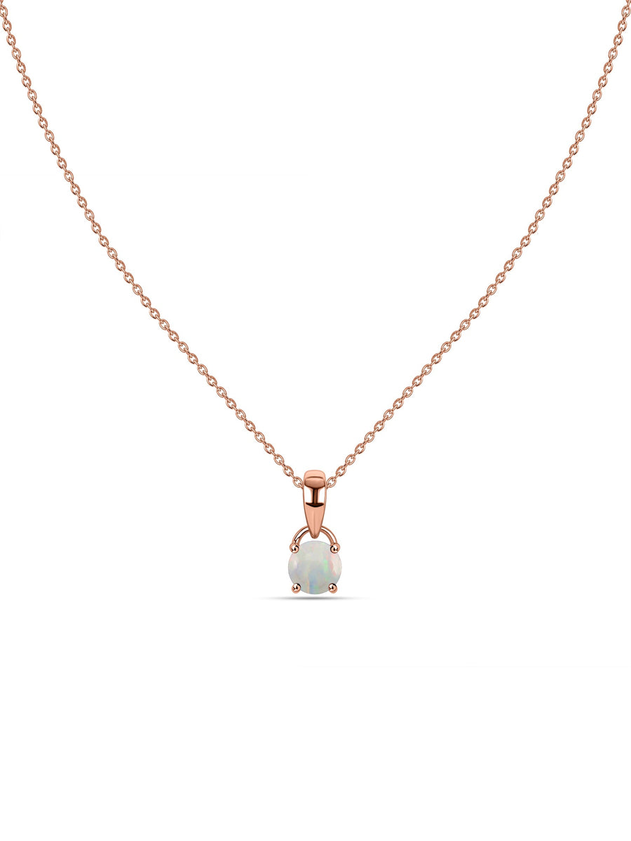 Classic Natural Ethiopian Opal Gold Pendant with chain