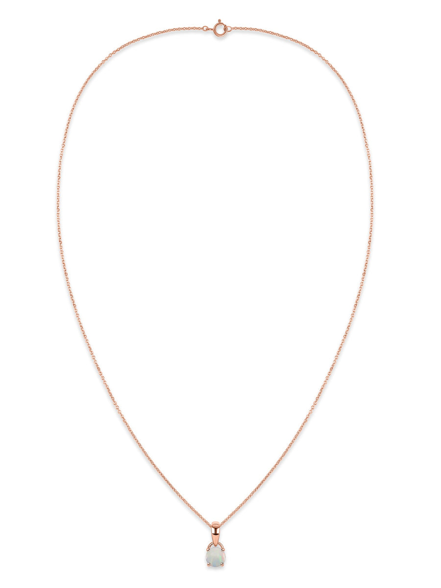 Classic Natural Ethiopian Opal Gold Pendant with chain