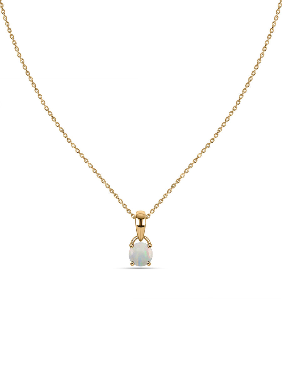 Classic Natural Ethiopian Opal Gold Pendant with chain