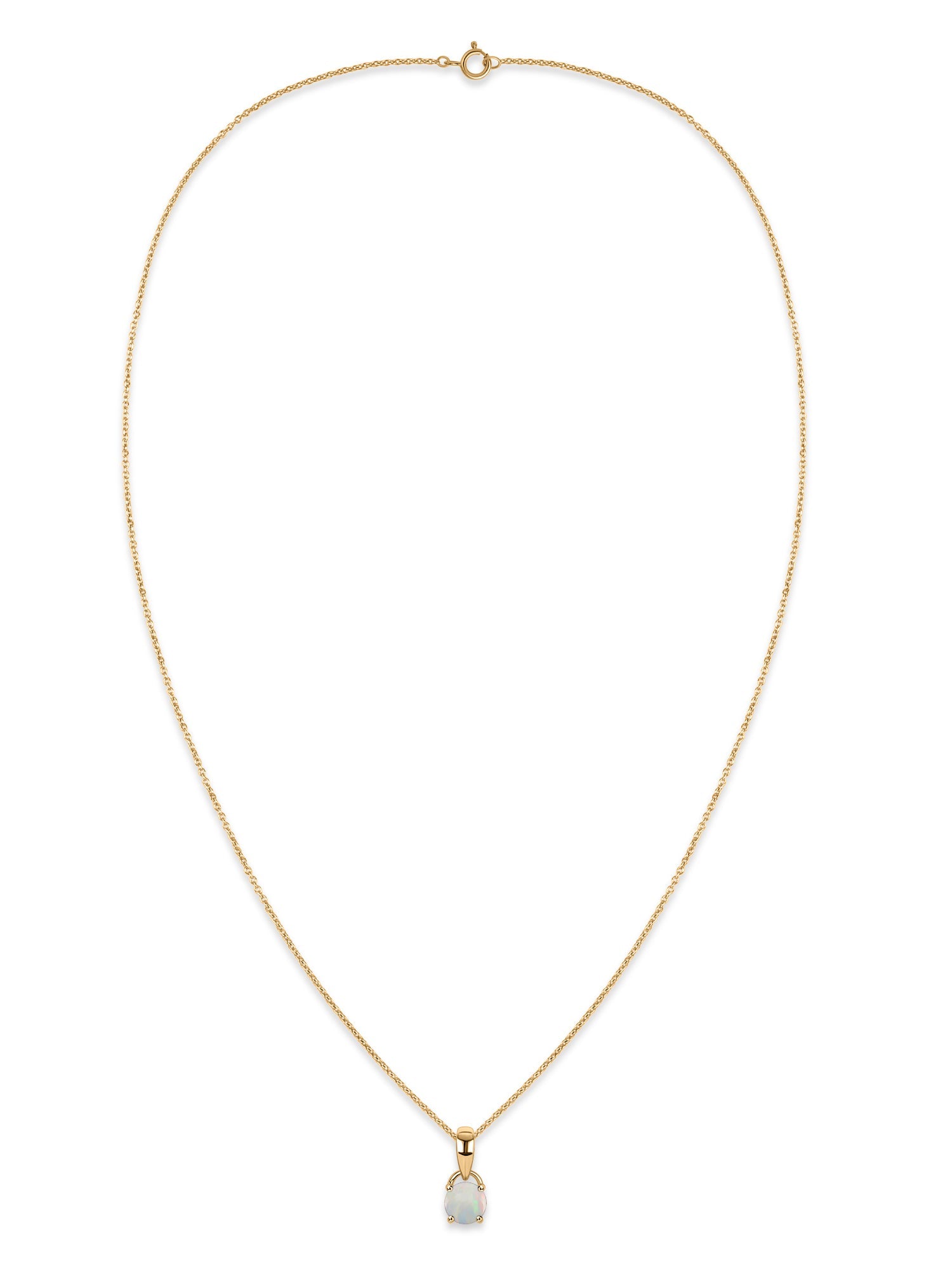 Classic Natural Ethiopian Opal Gold Pendant with chain