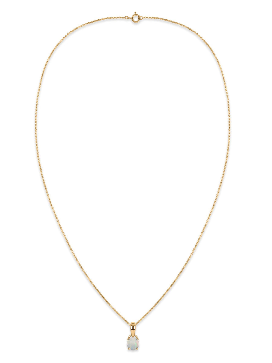 Classic Natural Ethiopian Opal Gold Pendant with chain