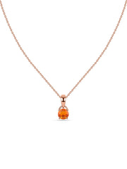 Classic Natural Fire Opal Gold Pendant with chain