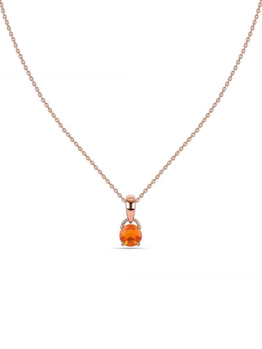 Classic Natural Fire Opal Gold Pendant with chain
